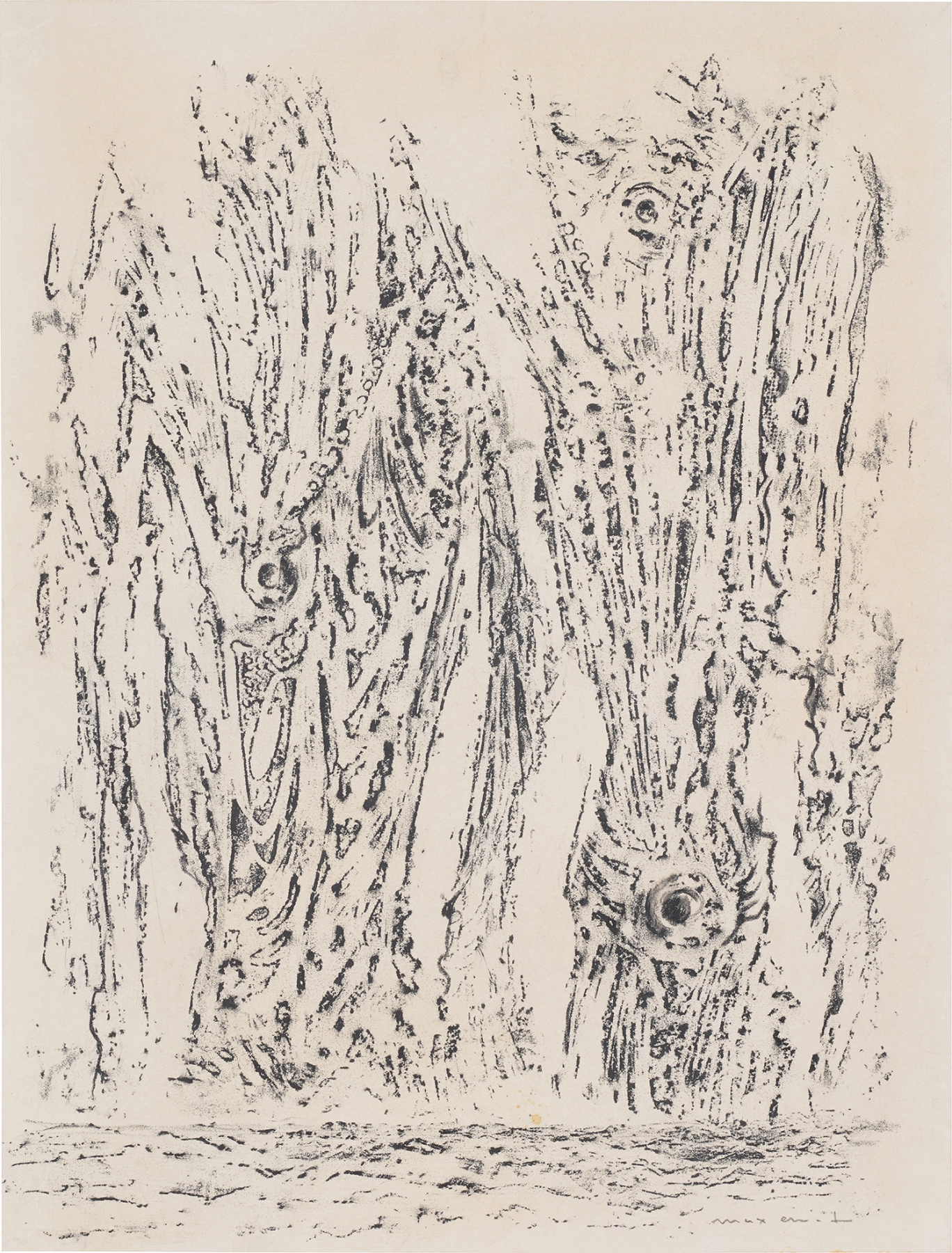 Max Ernst

For&ecirc;t, 1964

frottage on paper

paper: 16 1/4 x 12 3/8 inches

frame: 24 5/8 x 21 5/8 x 1 9/16 inches